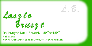 laszlo bruszt business card